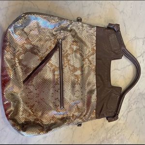 VINTAGE Foley + Corinna Large City Tote Bag in Snakeskin Print